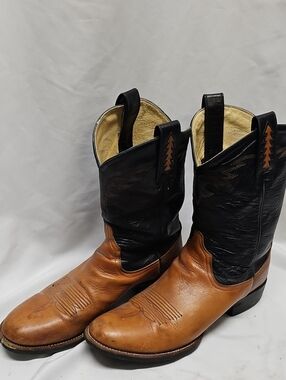 Ariat Two-Tone Cowboy Boots in Black & Brown 10.5